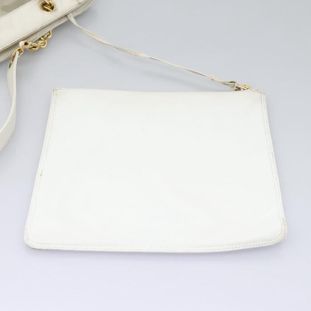 Chanel Vinyl Triple Coco Chain Tote Bag White Gold - Picture 3 of 14